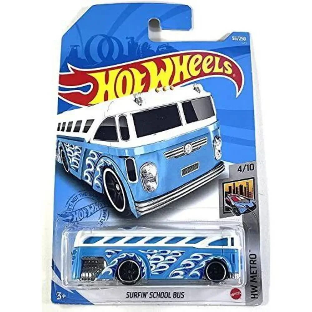 Hot Wheels Surfin' School Bus, HW Metro 4/10 Blue 55/250